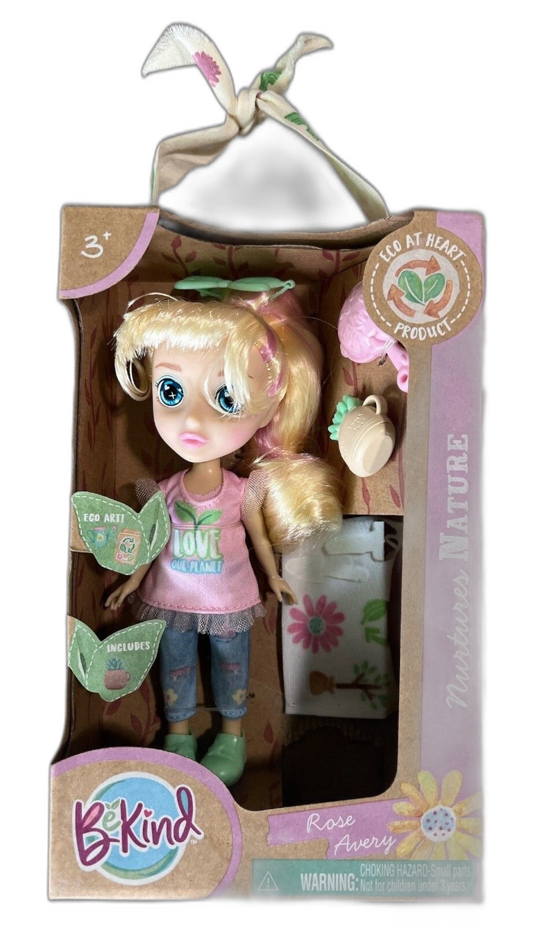 NEW Jada B-Kind Rose Avery Doll Nurtures Nature Eco Friendly 6”  Toy Accessories